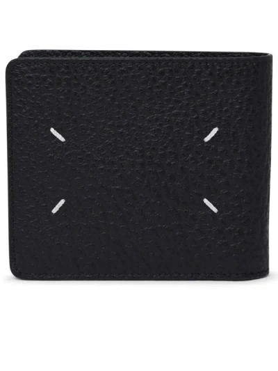 Shop Maison Margiela Four Stitches Black Embossed Leather Wallet