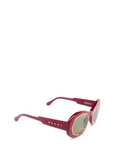 Shop Marni Sunglasses In Bordeaux