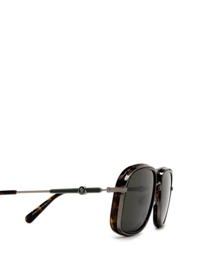 Shop Moncler Sunglasses In Dark Havana