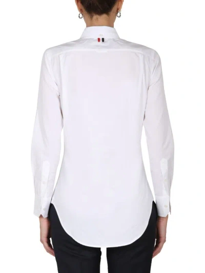 Thom Browne Shirt With Back Loop Detail And Chest Pocket In White