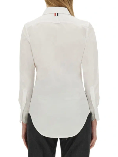 Thom Browne Shirt With Back Loop Detail And Chest Pocket In White