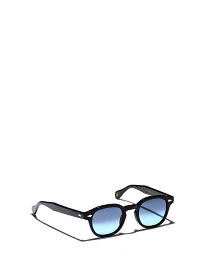 Shop Moscot Sunglasses In Black (denim Blue)