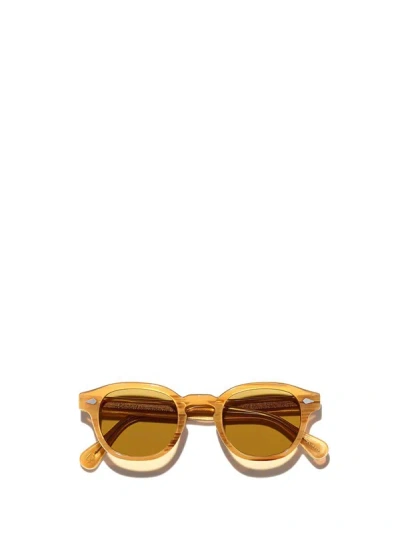 Shop Moscot Sunglasses In Blonde (amber)