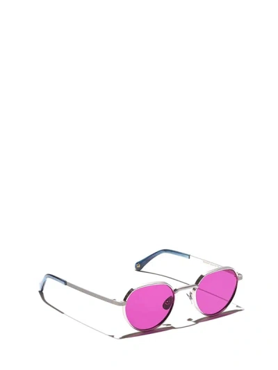 Shop Moscot Sunglasses In Silver (purple Nurple)