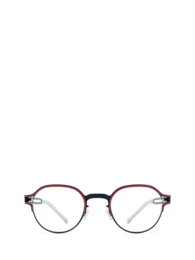 Shop Mykita Eyeglasses In Navy/rusty Red