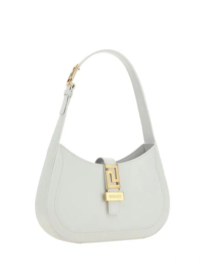 Shop Versace Handbags In Optical White- Gol