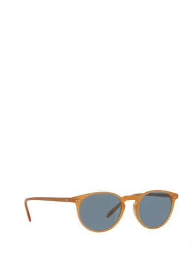 Shop Oliver Peoples Sunglasses In Semi Matte Amber Tortoise