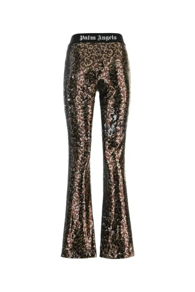 Palm Angels Multicolor Multi Color Embellished Sequins In Brownbla
