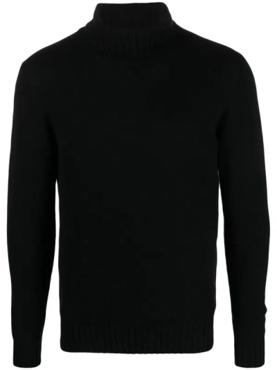 Shop Piacenza Cashmere Roll-neck Jumper In Black