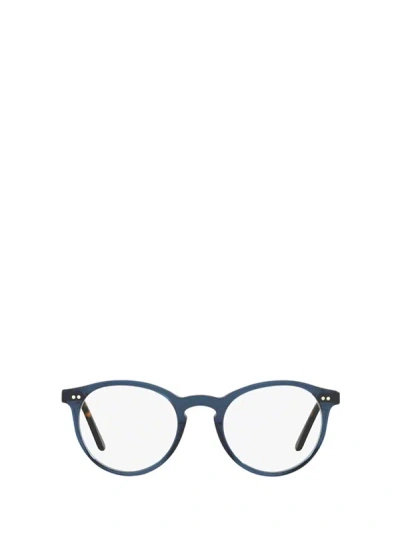 Shop Polo Ralph Lauren Eyeglasses In Shiny Transparent Blue