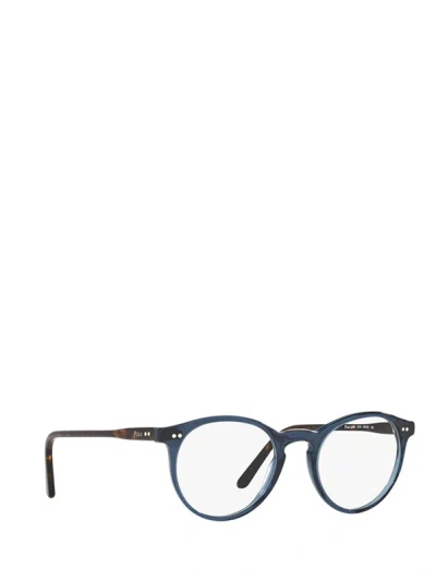 Shop Polo Ralph Lauren Eyeglasses In Shiny Transparent Blue