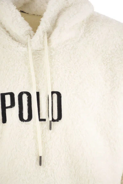 Shop Polo Ralph Lauren Hoodie With Logo In Cream