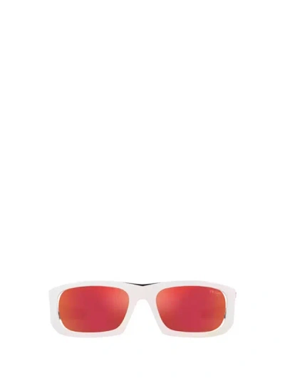 Shop Prada Sunglasses In Matte White / Black