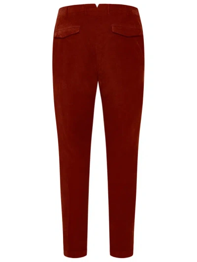 Shop Pt01 Terracotta Velvet Trousers In Brown