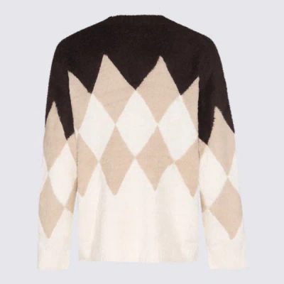 Shop Sacai Brown Cotton Check Sweater