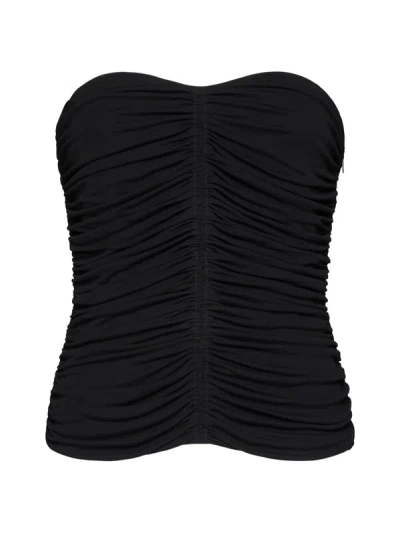 Shop Saint Laurent Top In Black