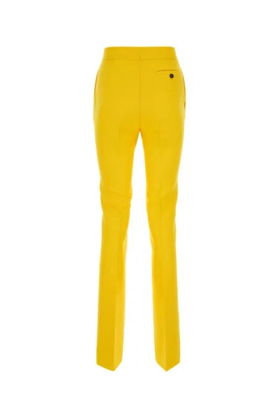 Ferragamo Tailored Wool Slim Pants In Yellow
