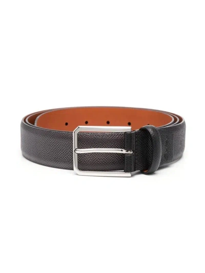 Shop Santoni Regular Belt Accessories In Black