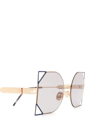 Shop Soya Sunglasses In Shiny Gold Rose & Shiny Navy