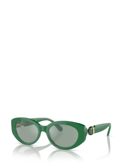 Shop Swarovski Sunglasses In Dark Green