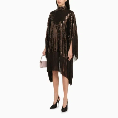 Shop Taller Marmo Chocolate Sequin Dress In Brown