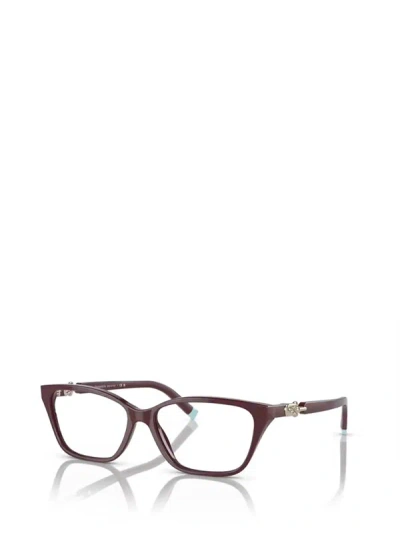 Shop Tiffany & Co . Eyeglasses In Solid Burgundy