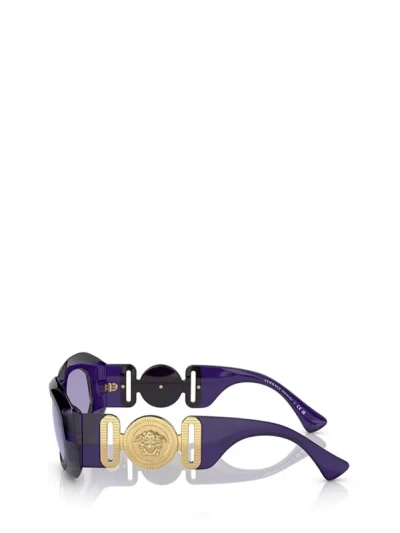 Shop Versace Eyewear Sunglasses In Purple Transparent