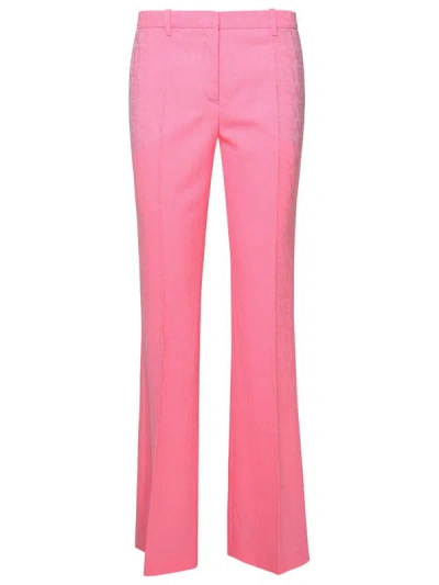 Shop Versace Rose Wool Pants In Pink