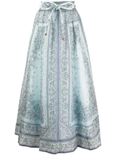Shop Zimmermann Skirts In Blu Bandana