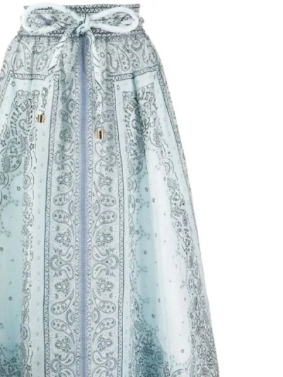 Shop Zimmermann Skirts In Blu Bandana