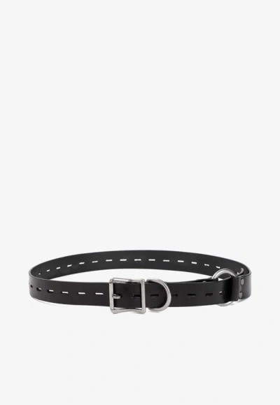 Shop Martine Rose Bondage Cut-out Leather Belt In Black