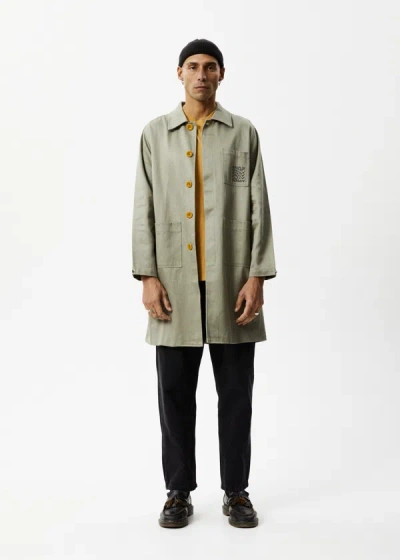 Shop Afends Trench Coat In Green
