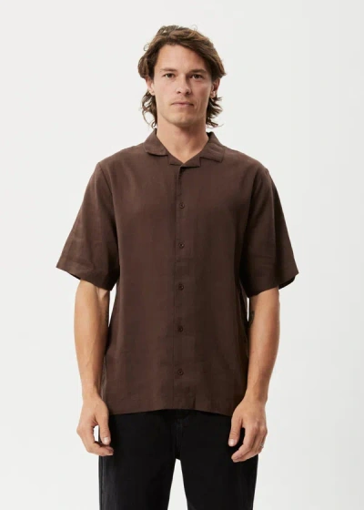 Shop Afends Hemp Cuban Short Sleeve Shirt In Brown