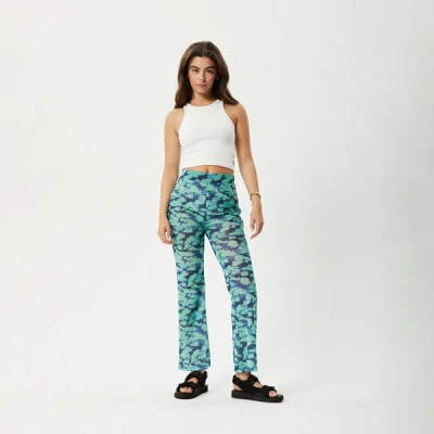 Shop Afends Recycled High Waisted Sheer Pants In Colour-blue