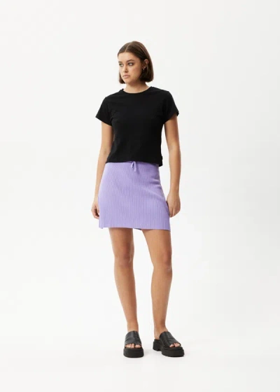 Shop Afends Hemp Knit Mini Skirt In Purplecolor