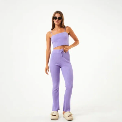 Shop Afends Hemp Knit Pants In Purplecolor