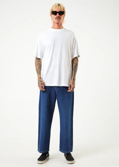 Shop Afends Hemp Denim Baggy Fit Jean In Colour-blue