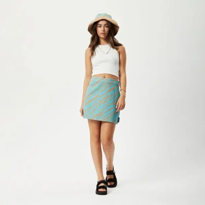 Shop Afends Hemp Mini Skirt In Colour-blue
