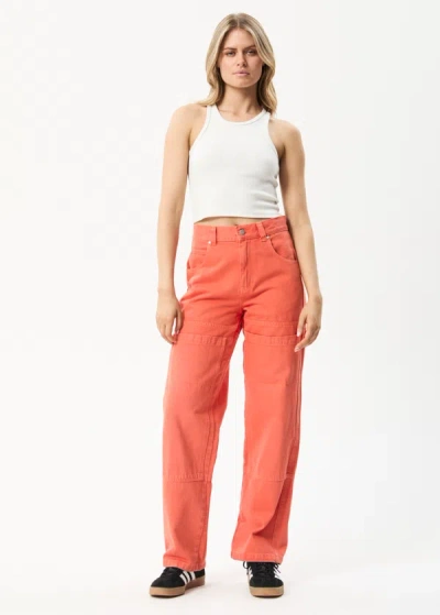 Shop Afends Organic Denim Carpenter Jeans In Orange