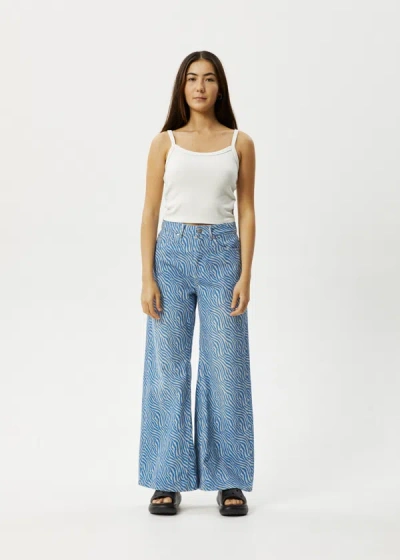 Shop Afends Denim Flared Jeans In Colour-blue