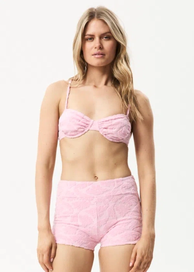 Shop Afends Recycled Terry Bikini Top In Pink