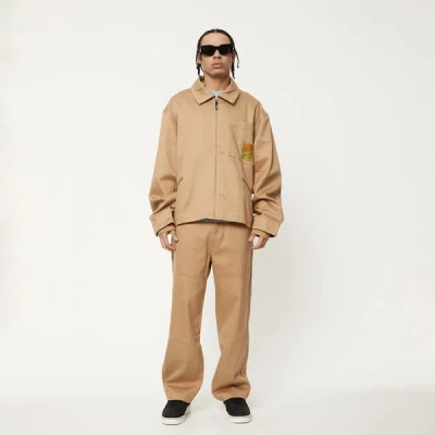 Shop Afends Unisex Hemp Twill Workwear Jacket In Brown