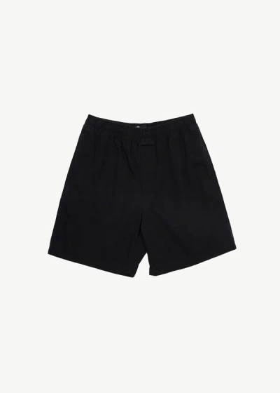 Shop Afends Recycled Baggy Elastic Waist Shorts In Black