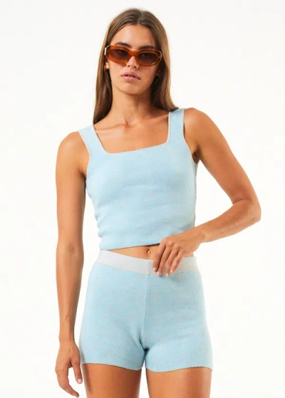 Shop Afends Recycled Knit Cropped Top In Colour-blue