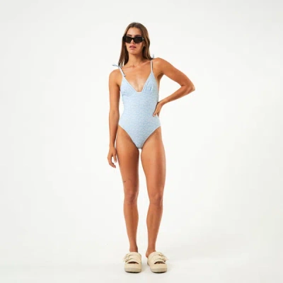 Shop Afends Recycled Tie One Piece Swimsuit In Colour-blue