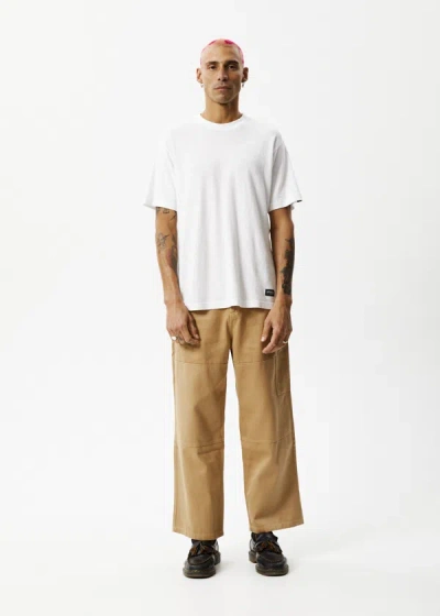 Shop Afends Hemp Twill Baggy Workwear Pants In Brown
