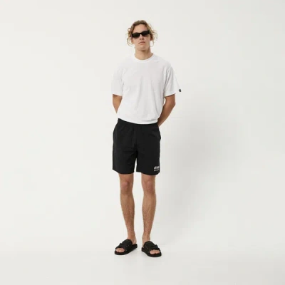 Shop Afends Elastic Waist Shorts In Black