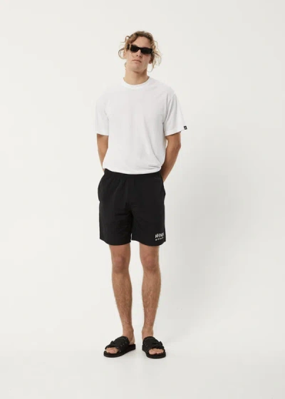 Shop Afends Elastic Waist Shorts In Black