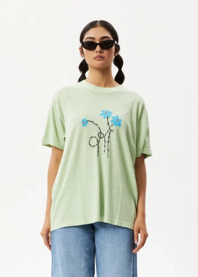 Shop Afends Oversized Graphic T-shirt In Green