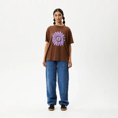 Shop Afends Oversized Graphic T-shirt In Brown